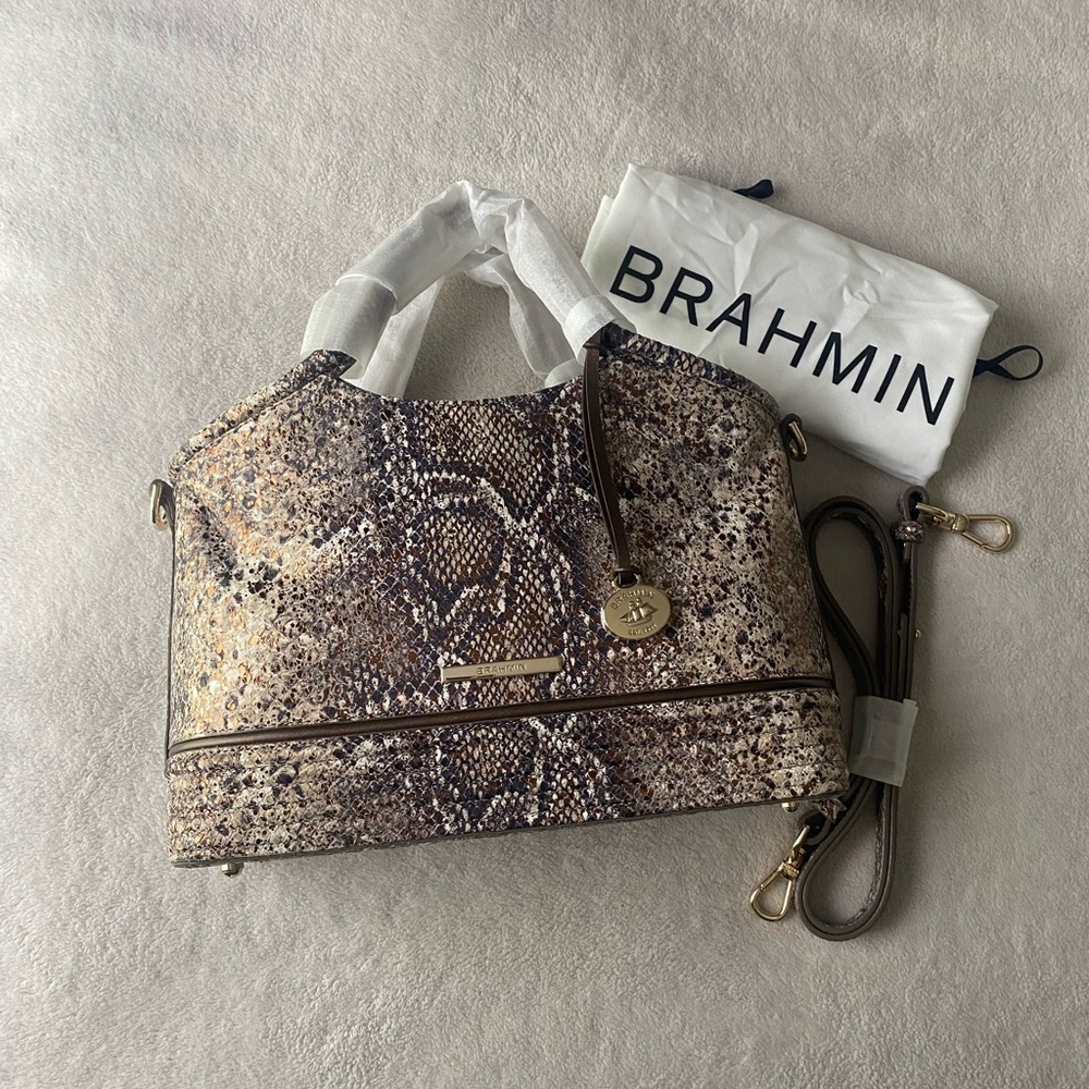 NWT Brahmin Small Elaine in Espresso Chenery